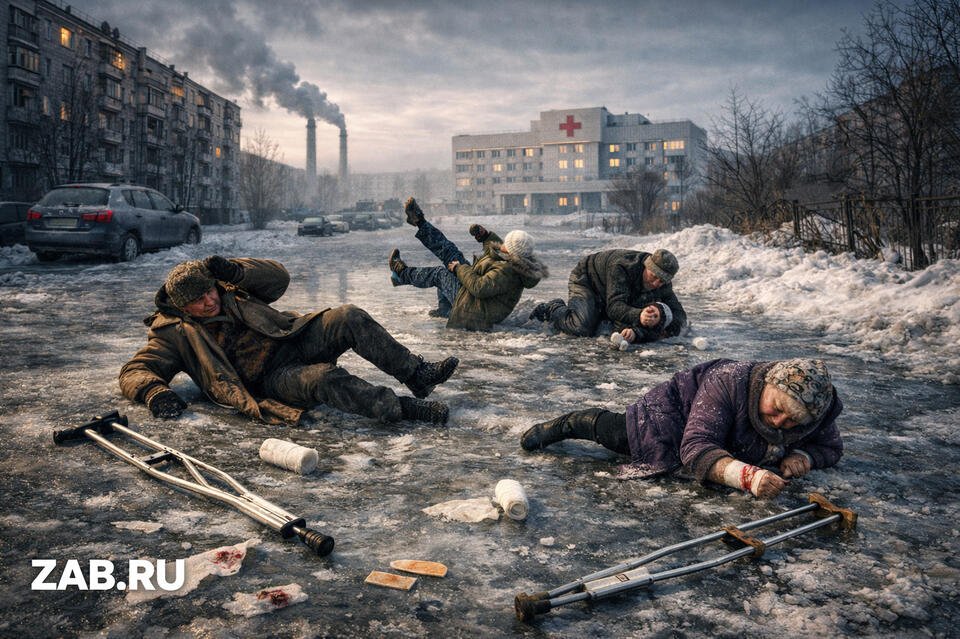 В Чите каждый четвёртый в травмпункте — жертва гололеда