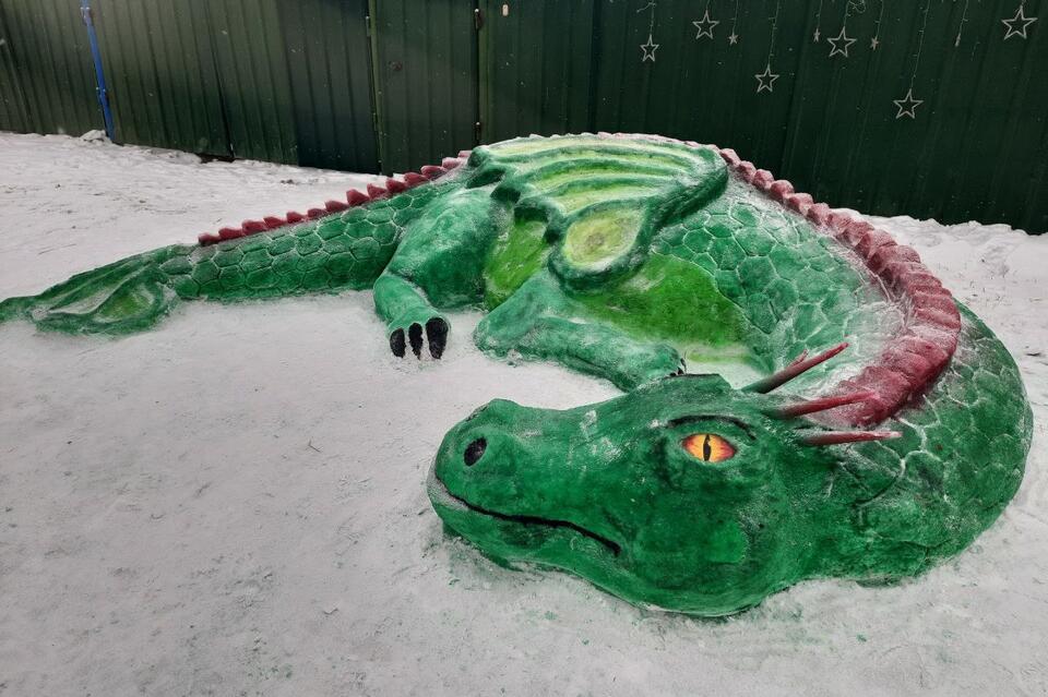 Снежный дракон появился в Чернышевском районе