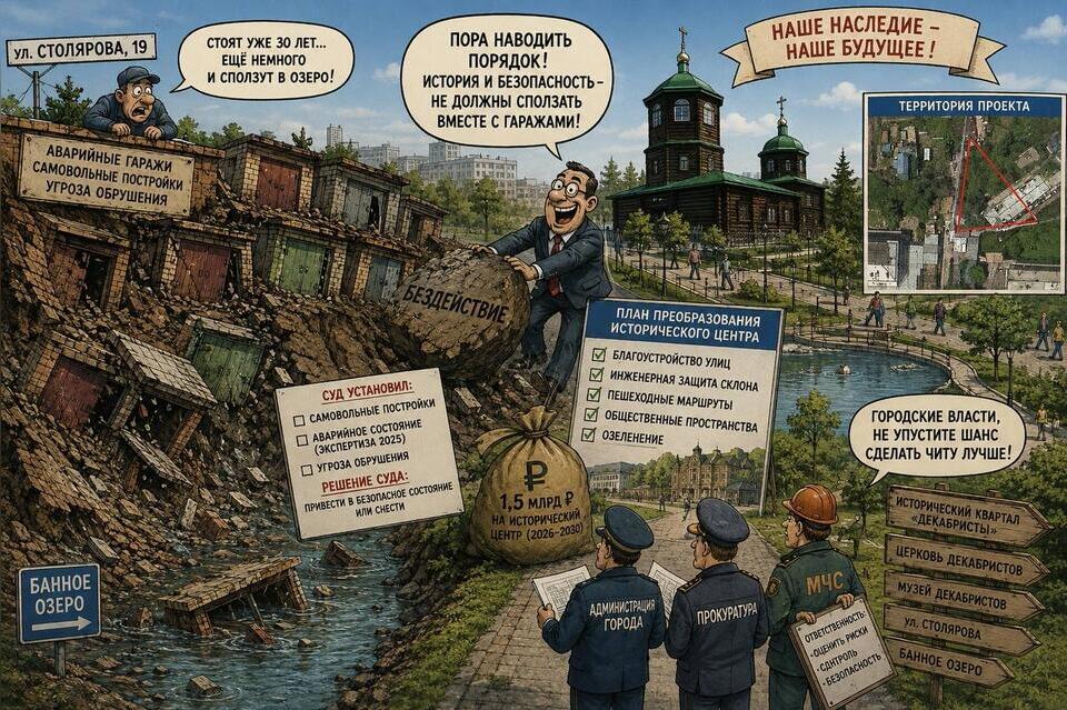 Гаражи на пути к истории. Что будет с разваливающимся склоном между Столярова и Банным озером?