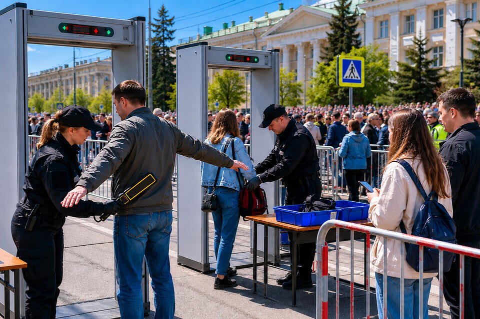 В Чите на майском шествии развернут 17 досмотровых зон