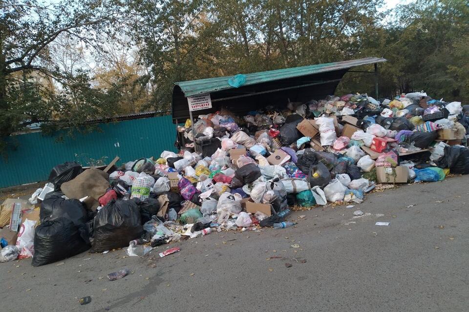 Жителям 1-го микрорайона некуда выбрасывать мусор — баки заполнены до отказа