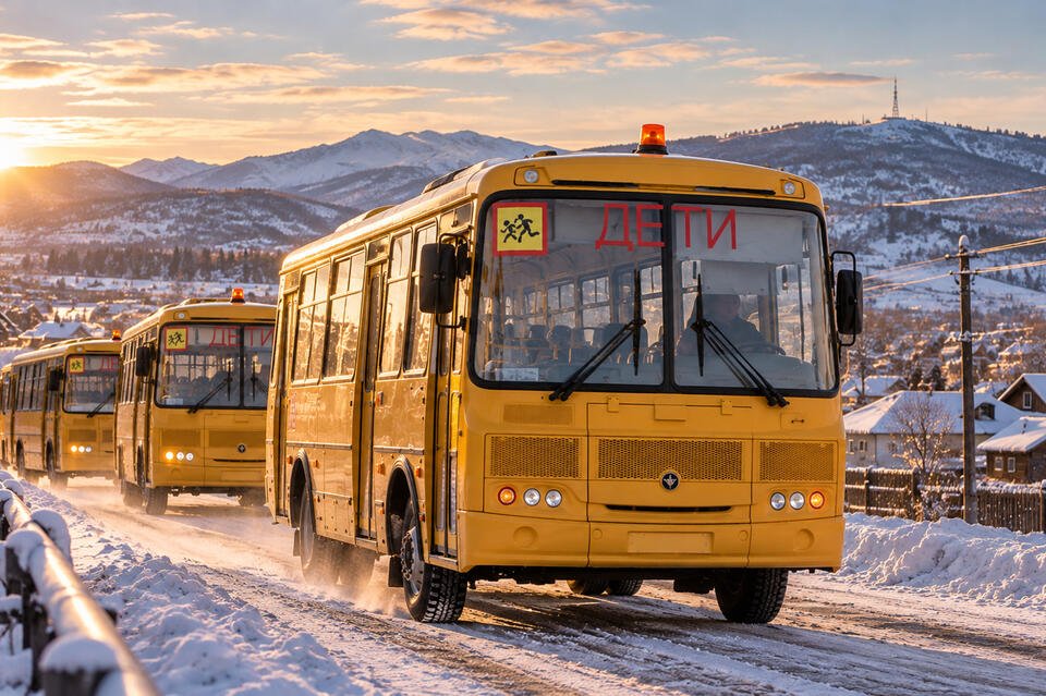 Школам Забайкалья направили 32 новых автобуса
