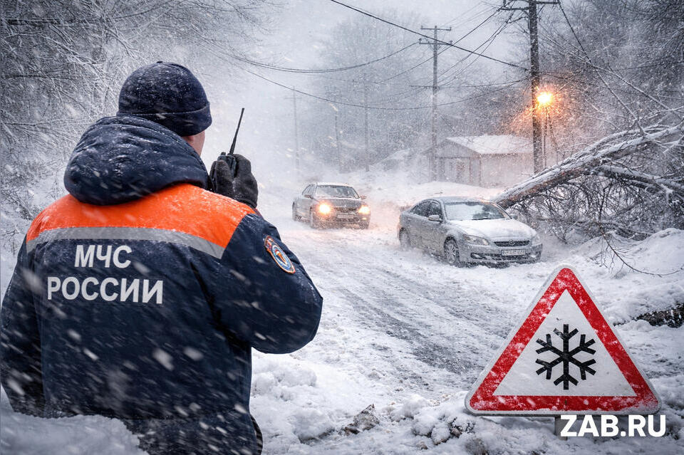 Снежный шторм надвигается на Забайкалье