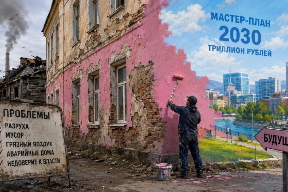 Розовые краски на неприглядном фасаде