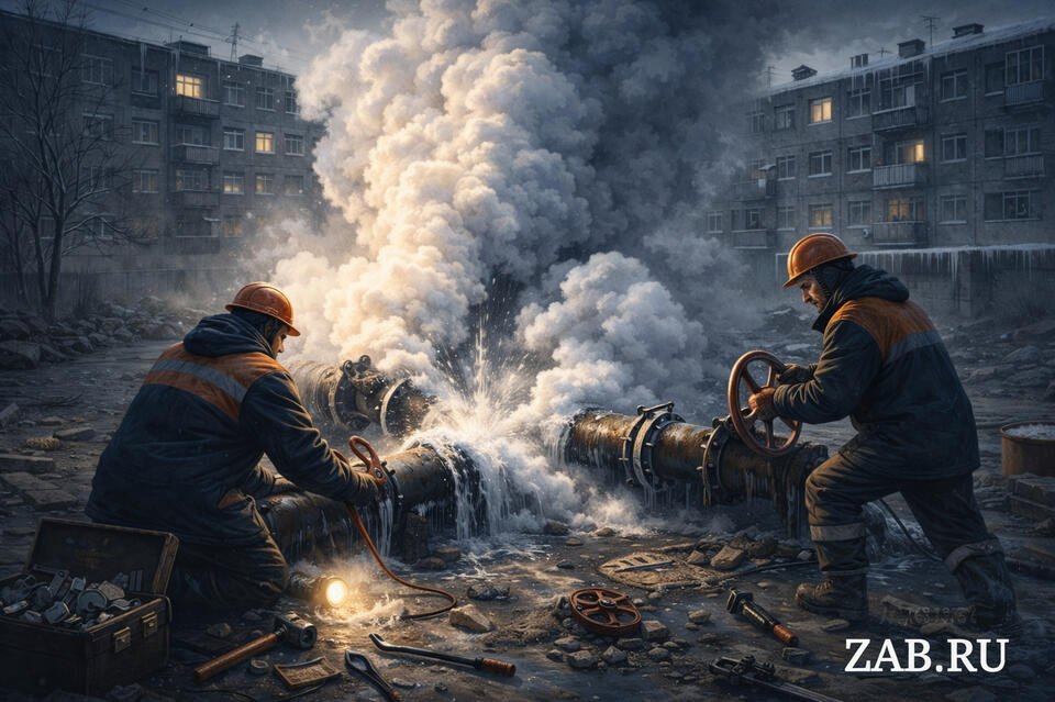 Авария на теплотрассе оставила без тепла треть Читы