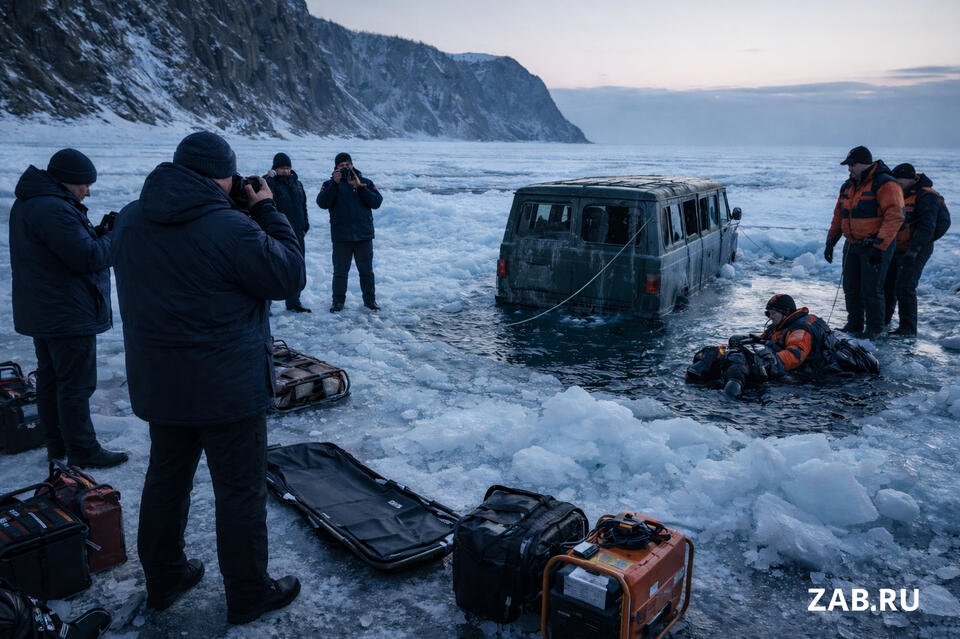 Следователи осмотрели место гибели туристов под льдом Байкала