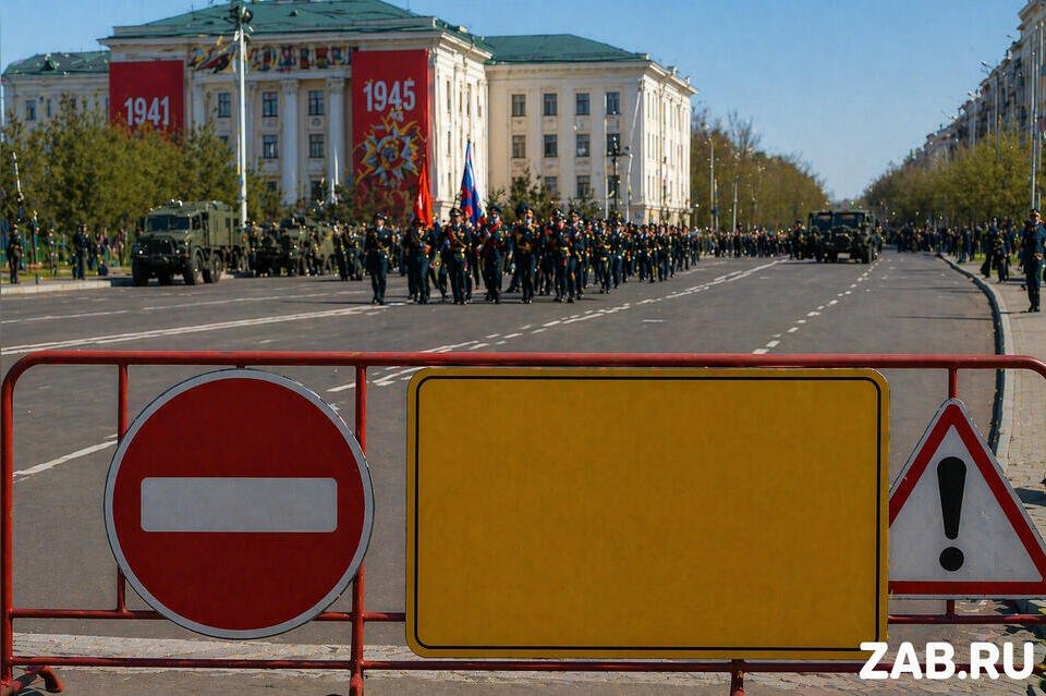 В Чите ограничат движение из-за репетиций парада Победы