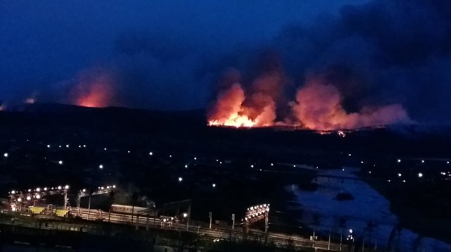Фотографии пожара у Могочи публикуют в соцсетях
