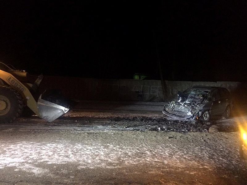 Toyota под Хилком обогнала машину Росгвардии и после ДТП загорелась