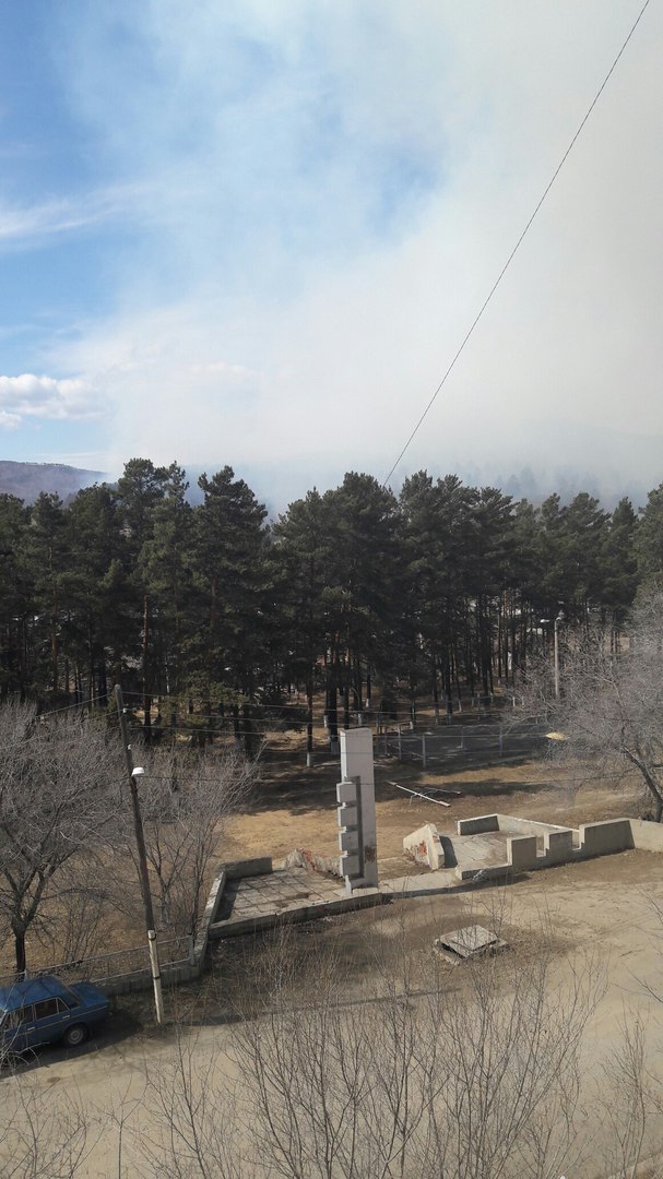 Лесной пожар действует недалеко от Дарасуна