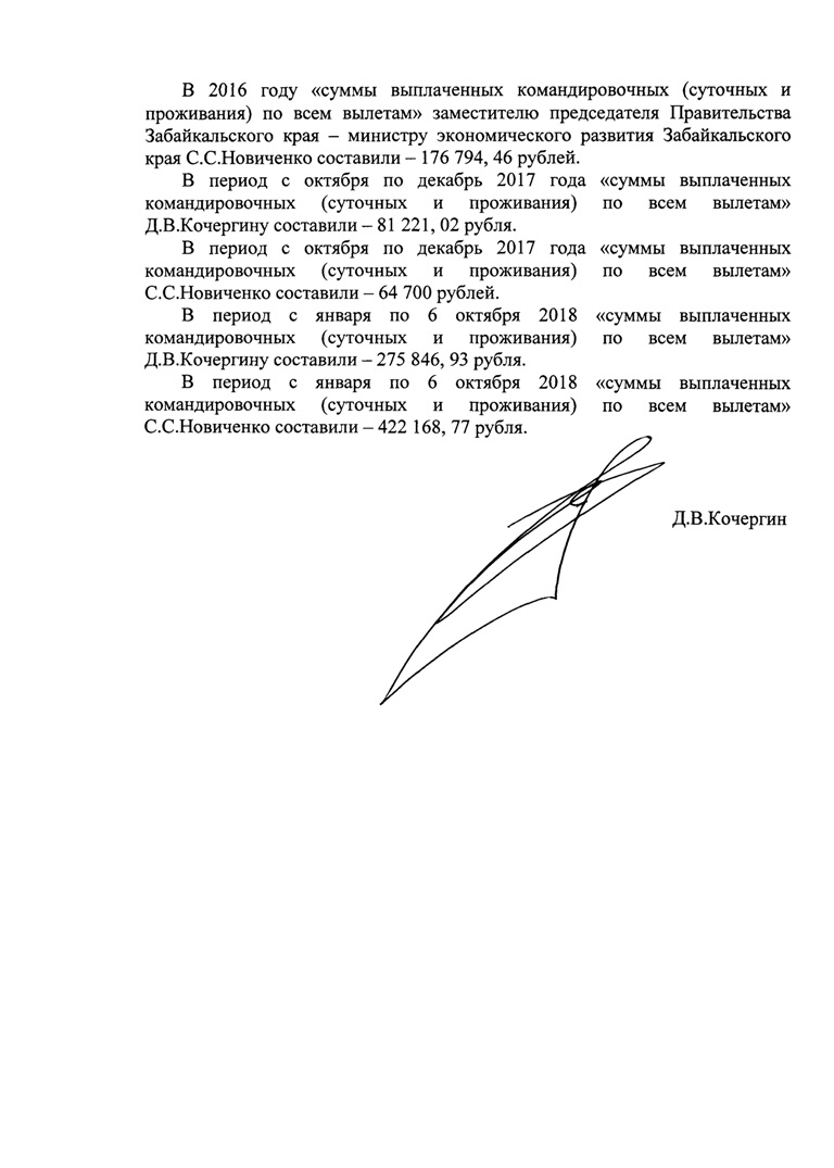 Командировки Кочергина за 3 года обошлись бюджету края в 2 млн рублей