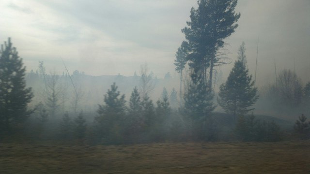 Огонь в Хилокском районе подбирается к трассе «Байкал» - очевидец
