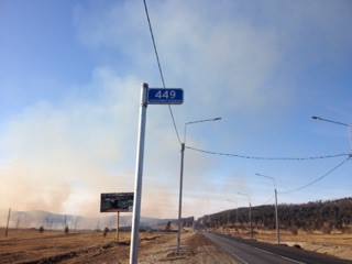 Очевидцы сообщили о степном пожаре недалеко от Новокручининского