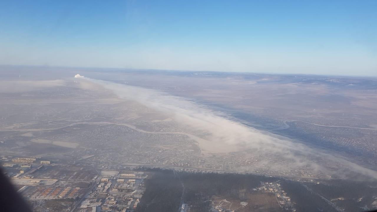 Забайкалец сфотографировал смог над Читой с высоты птичьего полета
