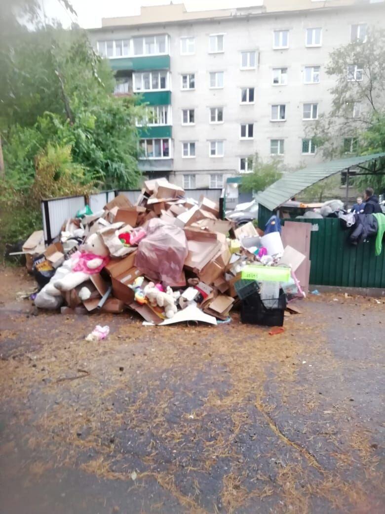 Крупногабаритный мусор заполняет двор в Чите