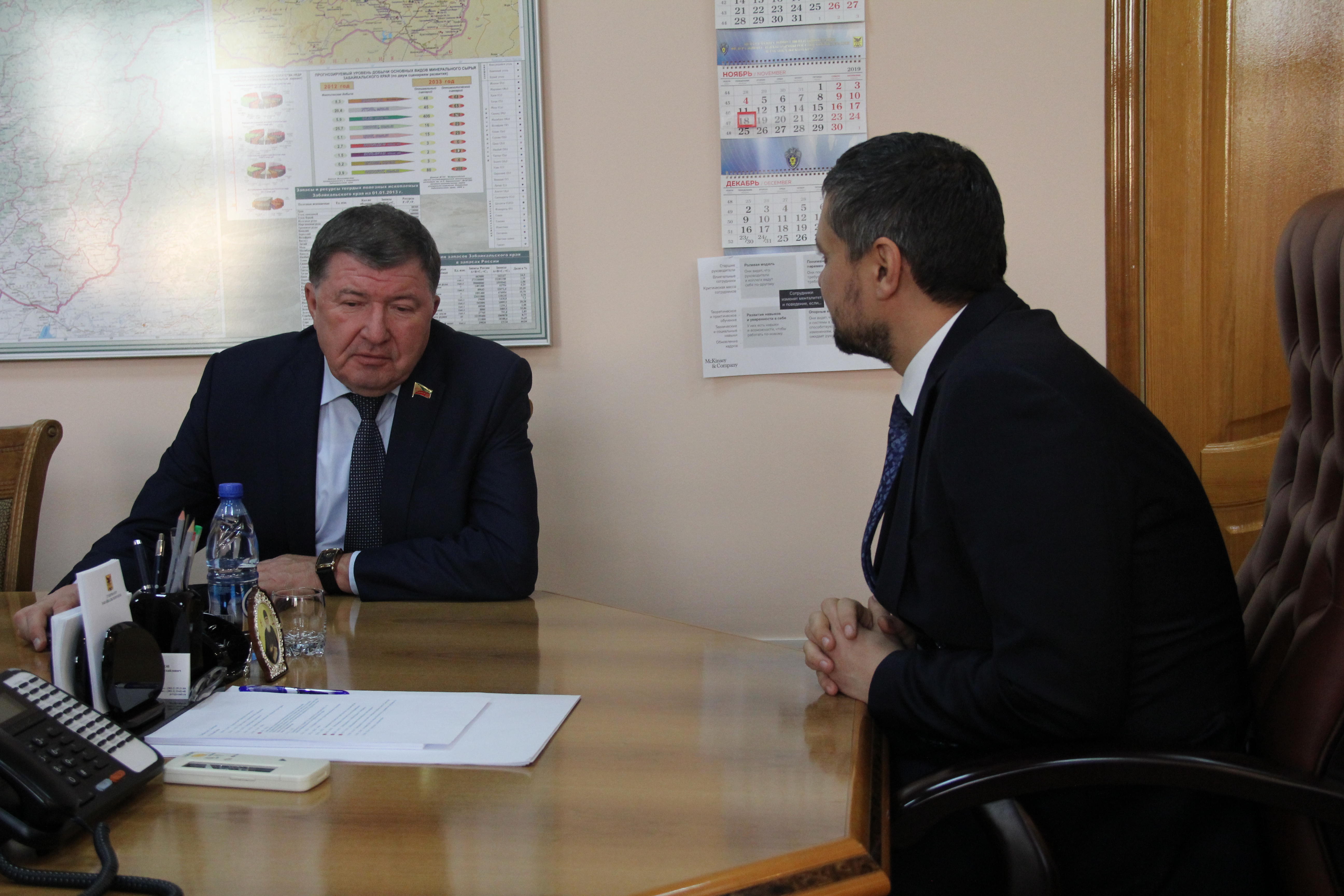 Осипов и Лиханов обсудили проект бюджета Забайкалья на 2020-2022 годы