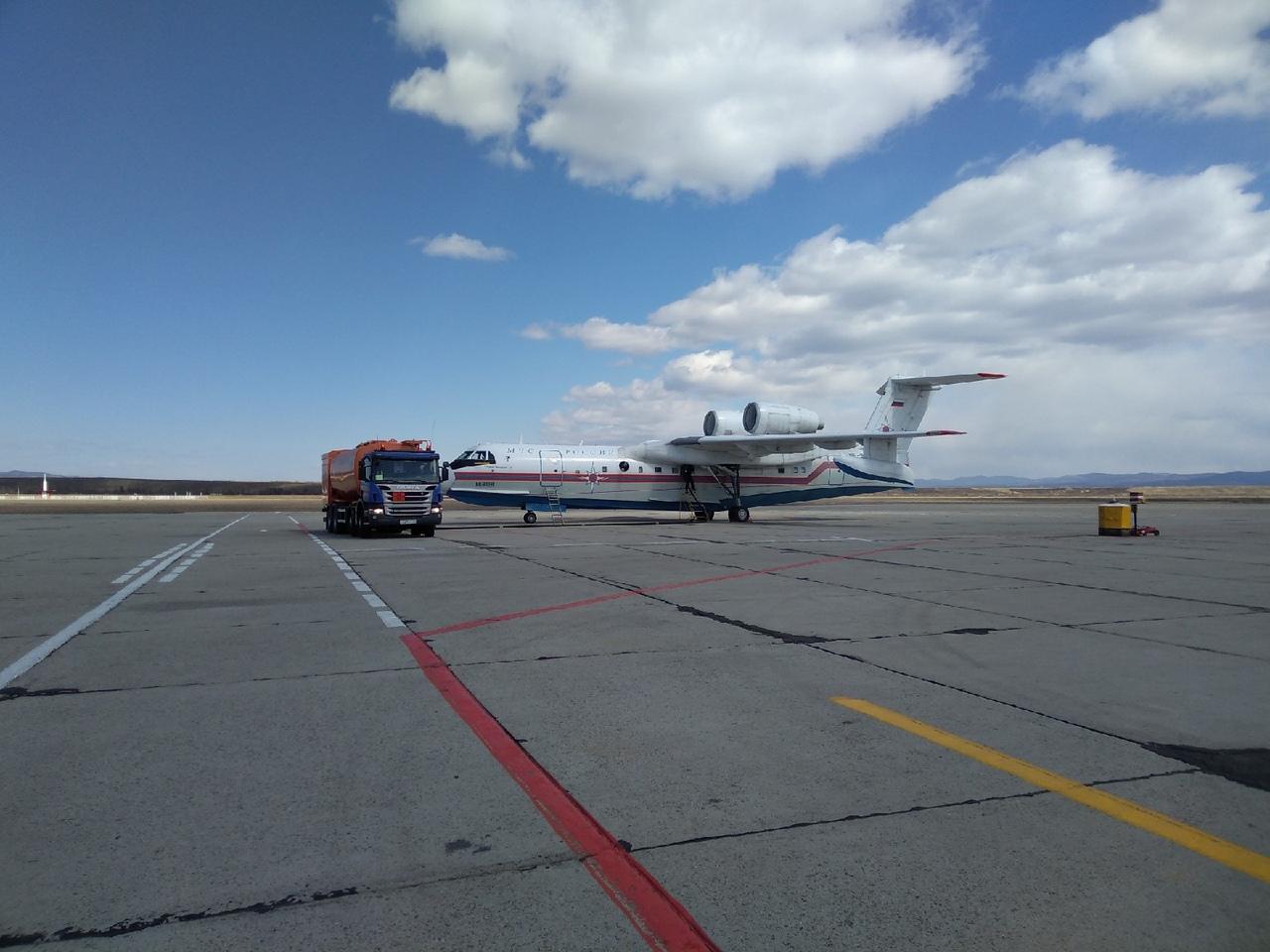 Два самолёта Бе-200ЧС прибыли в Читу на тушение пожаров