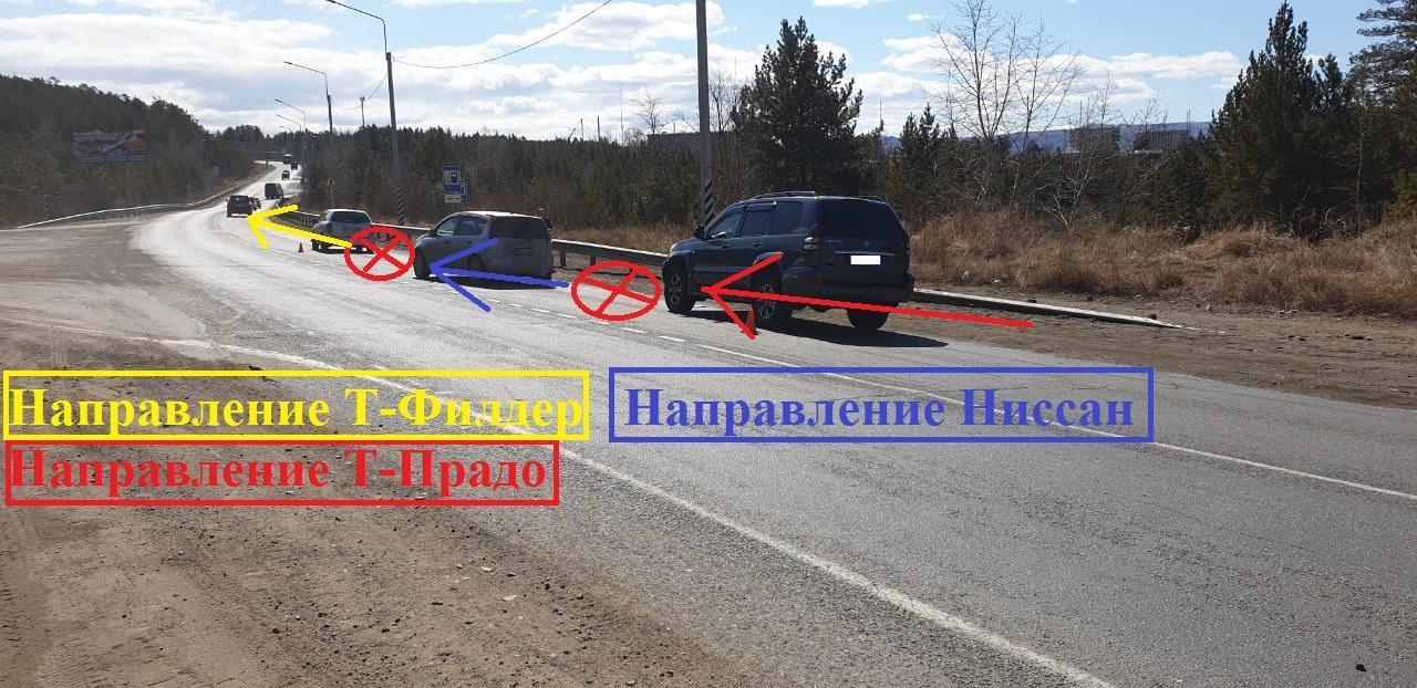 Пассажир Nissan пострадала в ДТП с тремя машинами в Чите