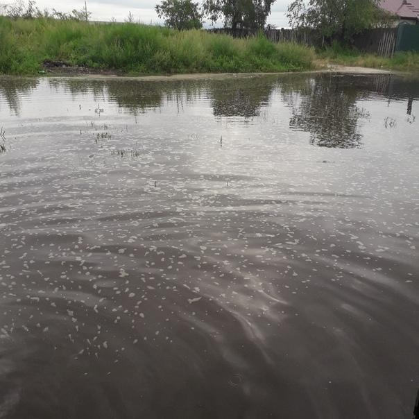 Ливневые воды заняли дворы жилых домов в посёлке Рудник Кадала