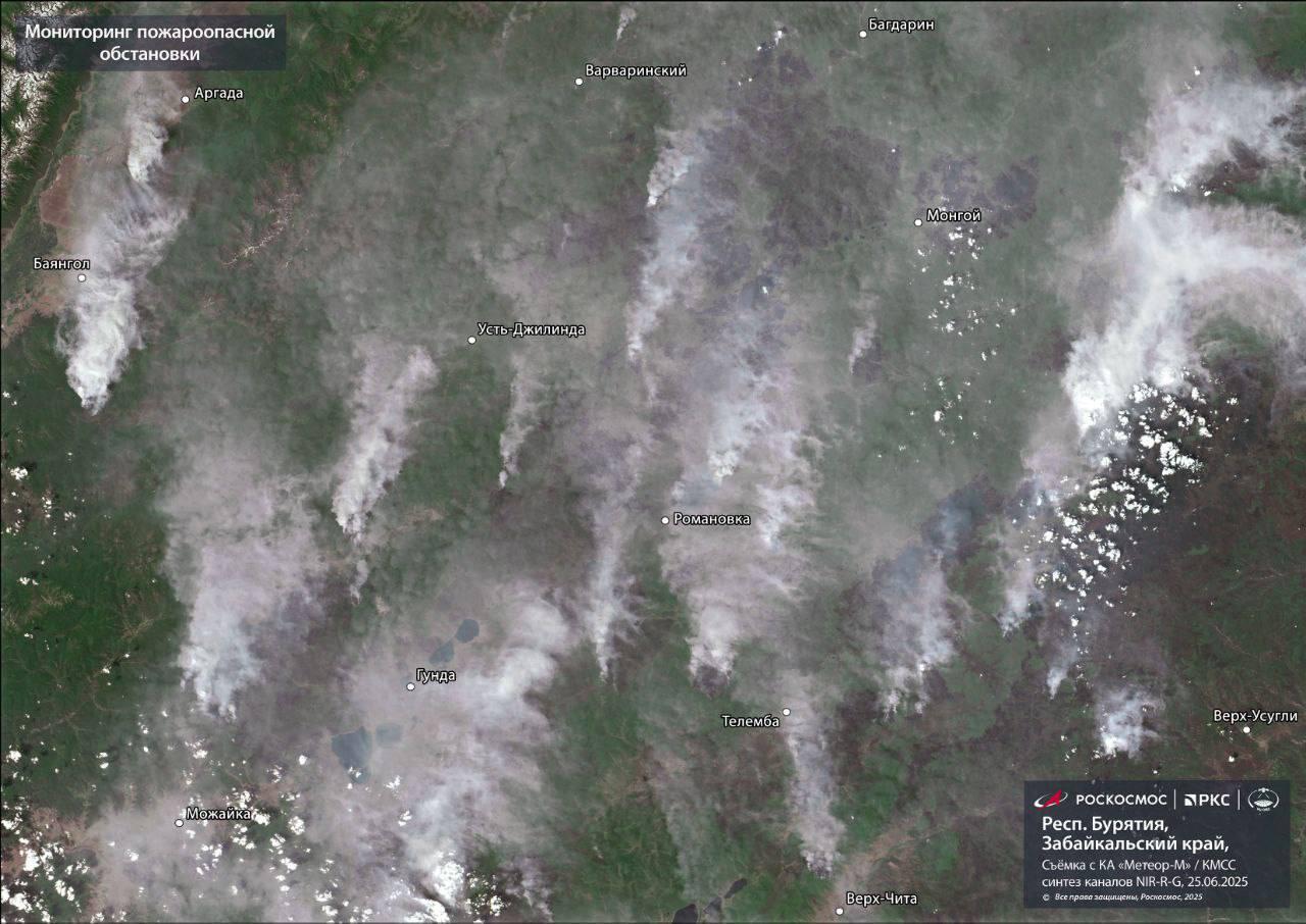 Пожары в Бурятии сняли из космоса